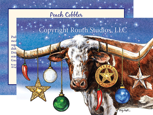 Texas Christmas Cards, Longhorn Holiday Card